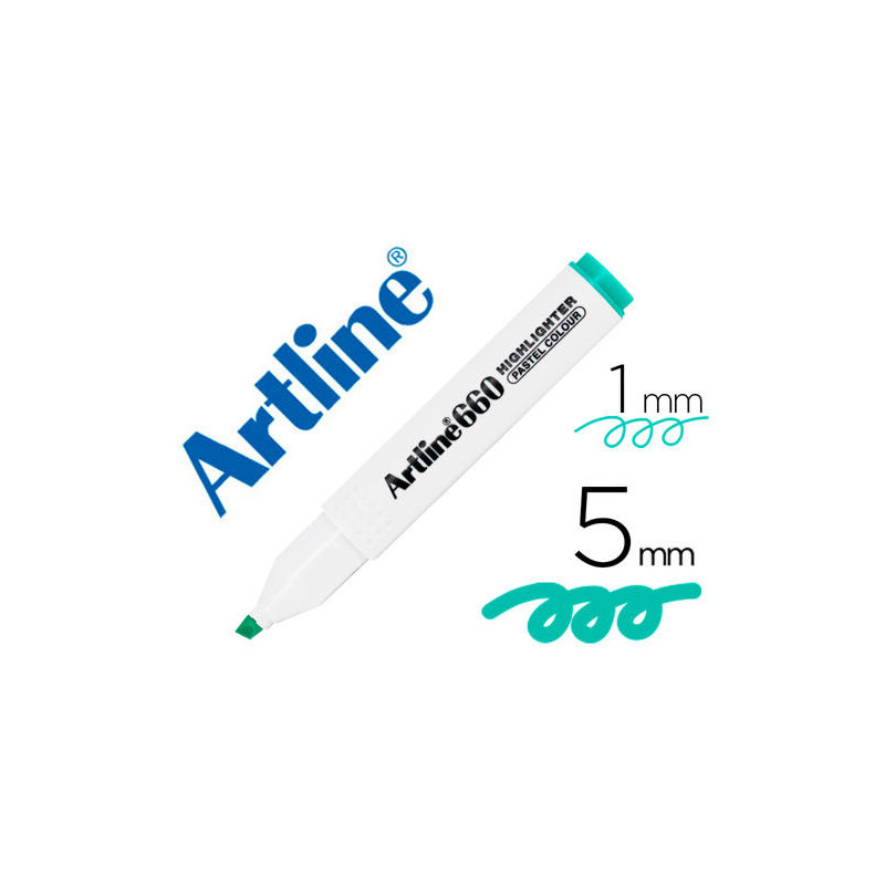 ROTULADOR ARTLINE FLUORESCENTE EK-660 VERDE PASTEL PUNTA BISELADA