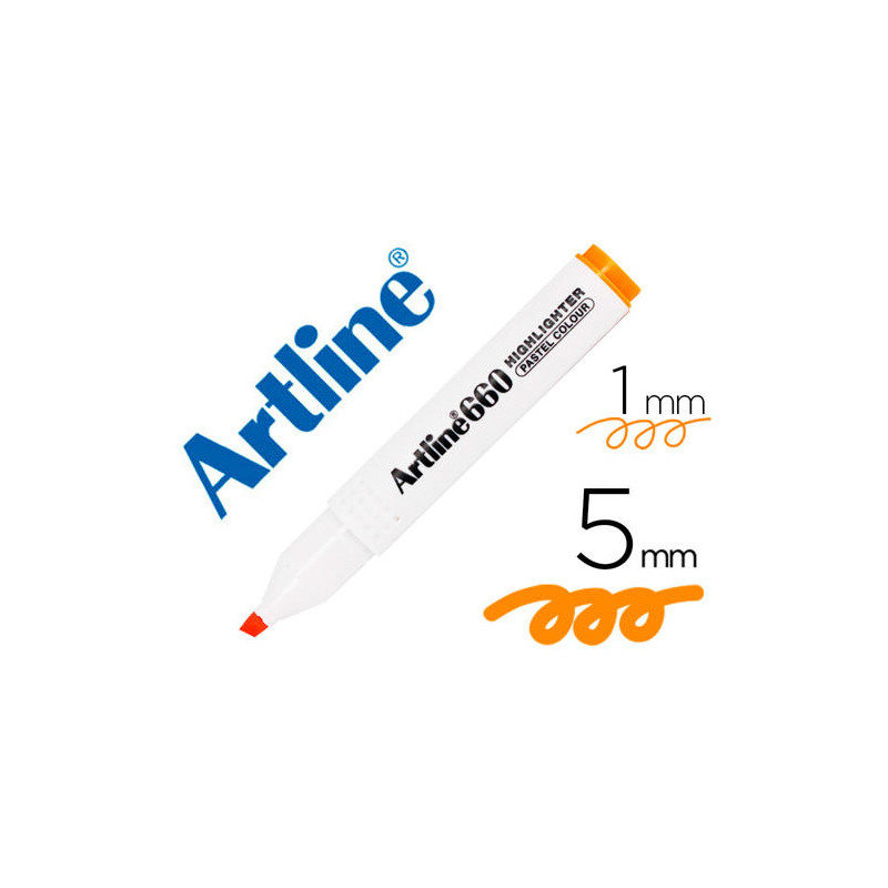 ROTULADOR ARTLINE FLUORESCENTE EK-660 NARANJA PASTEL PUNTA BISELADA