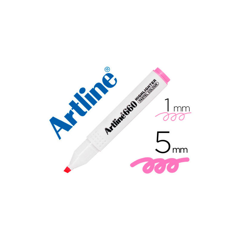 ROTULADOR ARTLINE FLUORESCENTE EK-660 ROSA PASTEL PUNTA BISELADA