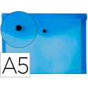 CARPETA LIDERPAPEL DOSSIER BROCHE 34352 POLIPROPILENO DIN A5 AZUL TRANSPARENTE
