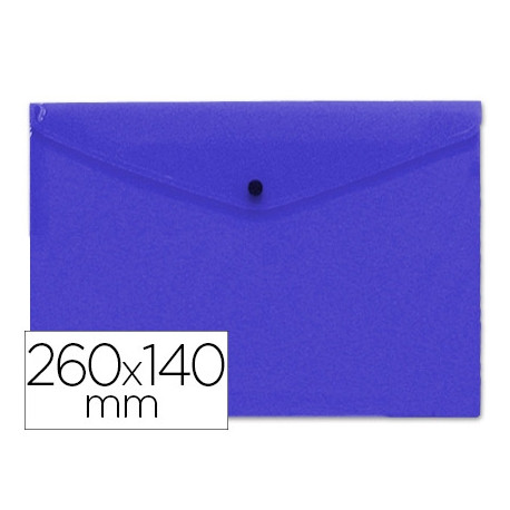 CARPETA LIDERPAPEL DOSSIER BROCHE POLIPROPILENO TAMAÑO SOBRE AMERICANO 260X140 MM AZUL TRANSLUCIDO