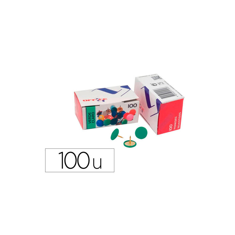 CHINCHETA LISMANIA OFFICE COLOR VERDE CAJA DE 100 UNIDADES