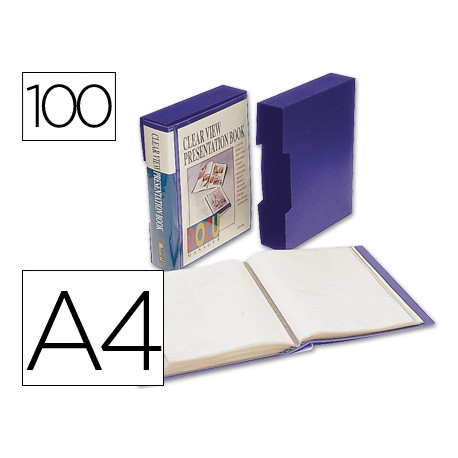 CARPETA LIDERPAPEL PERSONALIZA 37862 100 FUNDAS POLIPROPILENODIN A4 AZUL CON CAJETIN