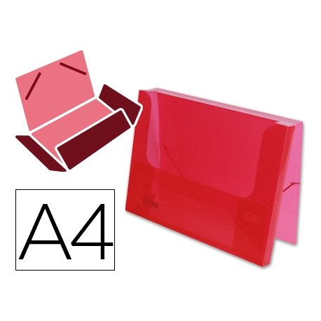 CARPETA LIDERPAPEL PORTADOCUMENTOS GOMAS 36930 POLIPROPILENO DIN A4 ROJO TRANSLUCIDO -LOMO 25 MM CARPETA LIDERPAPEL PORTADOCUMENTOS GOMAS 36930 POLIPROPILENO DIN A4 ROJO TRANSLUCIDO -LOMO 25 MM
