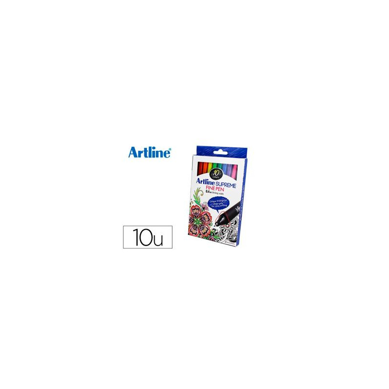 ROTULADOR ARTLINE SUPREME EPFS200 FINE LINER PUNTA DE FIBRA 0,4 MM BOLSA 10 UNIDADES COLORES SURTIDO