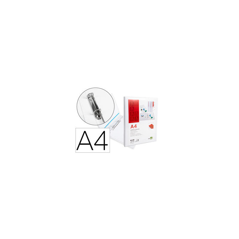 CARPETA CANGURO 2 ANILLAS MIXTAS 16MM LIDERPAPEL A4 PLASTICO COLOR BLANCO