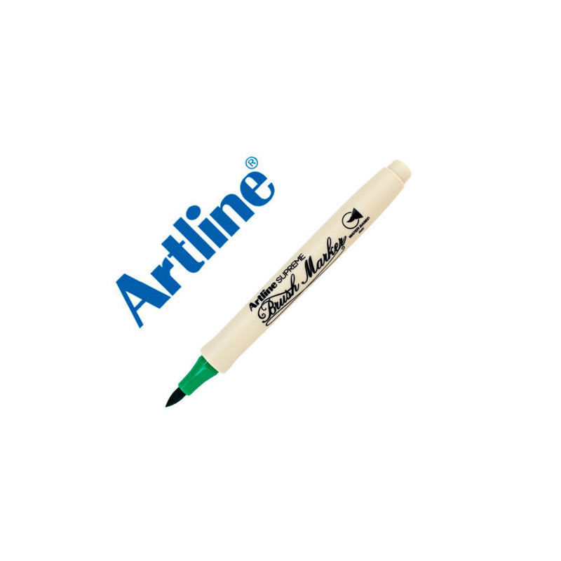 ROTULADOR ARTLINE SUPREME BRUSH EPFS PINTURA BASE DE AGUA PUNTA TIPO PINCEL TRAZO FINO VERDE