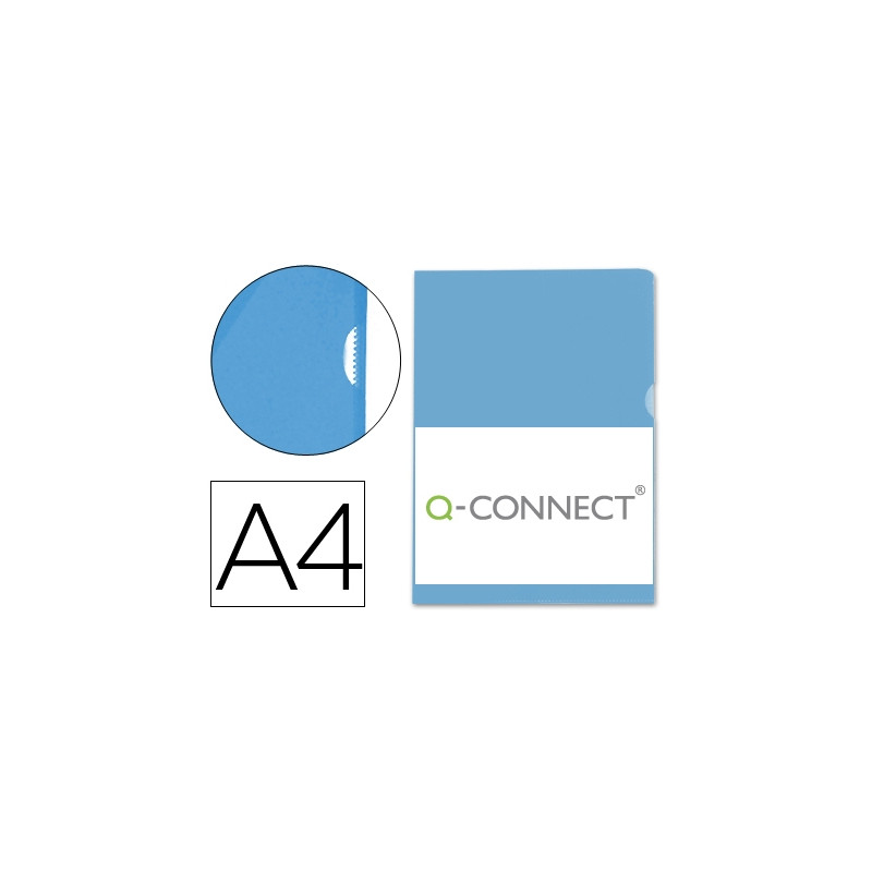 CARPETA DOSSIER UÑERO PLASTICOQ-CONNECT DIN-A4 120 MICRAS AZUL -BOLSA DE 10 UNIDADES