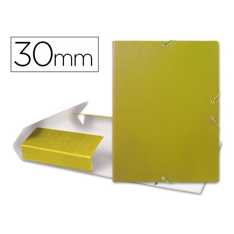 CARPETA PROYECTOS LIDERPAPEL FOLIO LOMO 30MM CARTON GOFRADO AMARILLA