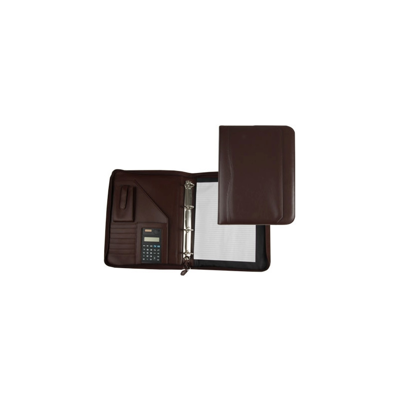 CARPETA PORTAFOLIOS Q-CONNECT CREMALLERA 4 ANILLAS 40 MM CONCALCULADORA CON BOLSA PARA MOVIL COLOR M