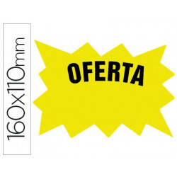 CARTEL CARTULINA ETIQUETAS MARCAPRECIOS AMARILLO FLUORESCENTE 160X110 MM BOLSA DE 50 ETIQUETAS