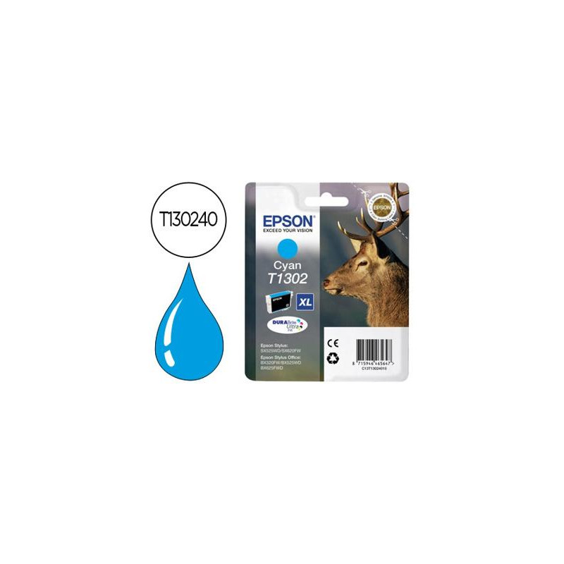INK-JET EPSON STYLUS T1302 CIAN OFFICE BX320F - EXTRA ALTA CAPACIDAD -