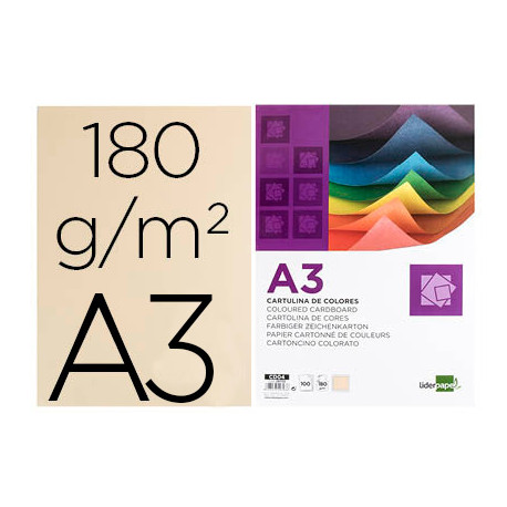 CARTULINA LIDERPAPEL A3 180G/M2 CREMA CARTULINA LIDERPAPEL A3 180G/M2 CREMA