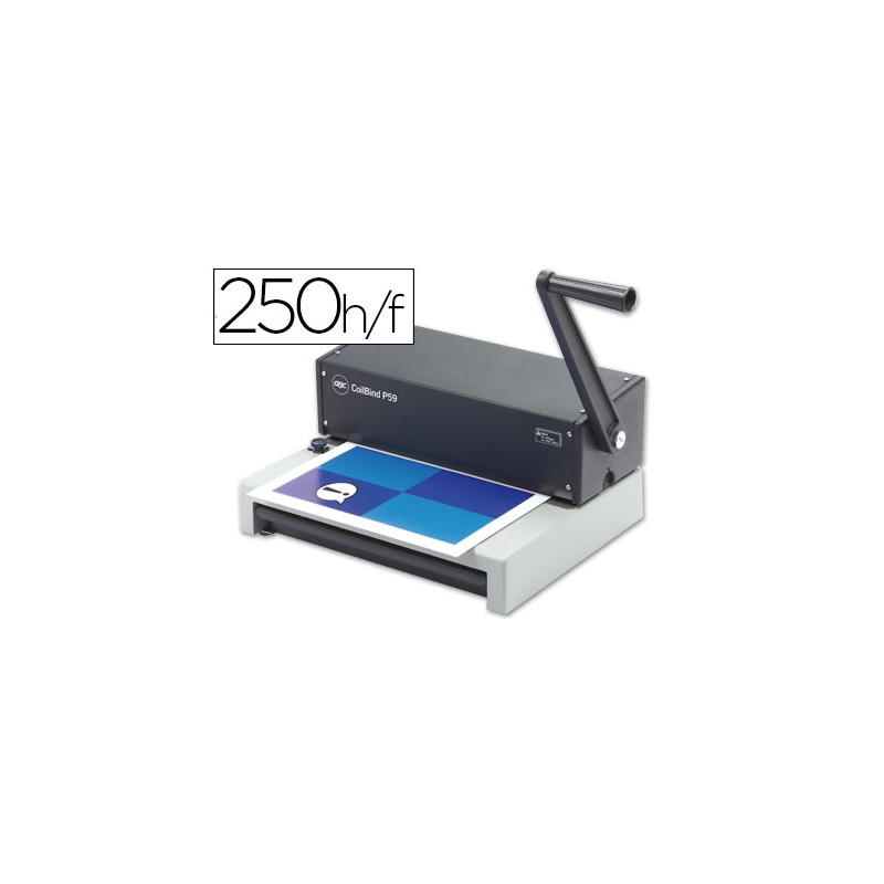ENCUADERNADORA PARA ESPIRAL METALICO GBC COILBIND P59 PERFORA 15 HOJAS TAMAÑO A4/ FOLIO ENCUADERNA H