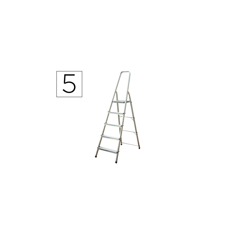 ESCALERA Q-CONNECT DE ALUMINIO 5 PELDAÑOS 1062X483X1675 MM PESO MAXIMO 150 KG EN-131
