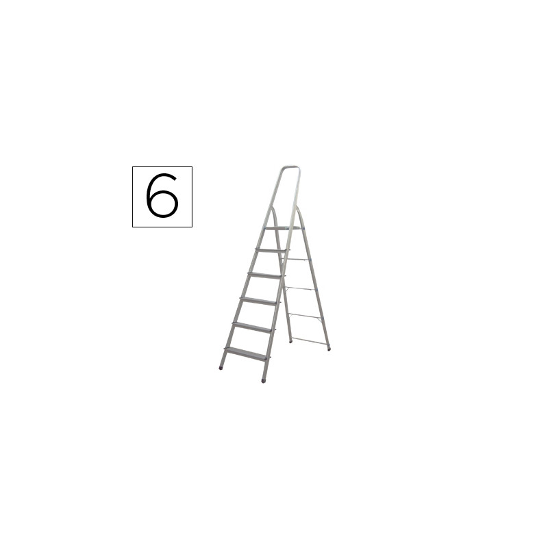 ESCALERA Q-CONNECT DE ALUMINIO 6PELDAÑOS 1203X510X1895 MM PESO MAXIMO 150 KG EN-131