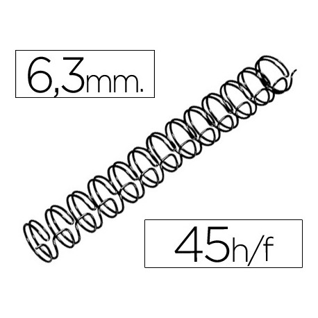 ESPIRAL WIRE 3:1 6,3 MM N.4 NEGRO CAPACIDAD 45 HOJAS CAJA DE 100 UNIDADES ESPIRAL WIRE 3:1 6,3 MM N.4 NEGRO CAPACIDAD 45 HOJAS CAJA DE 100 UNIDADES