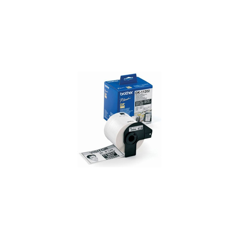ETIQUETA ADHESIVA BROTHER DK11202 -TAMAÑO 62X100 MM PARA IMPRESORAS DE ETIQUETAS QL -300 ETIQUETAS-