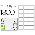 ETIQUETA ADHESIVA Q-CONNECT KF01583 TAMAÑO 66X46,6 MM FOTOCOPIADORA LASER INK-JET CAJA CON 100 HOJAS