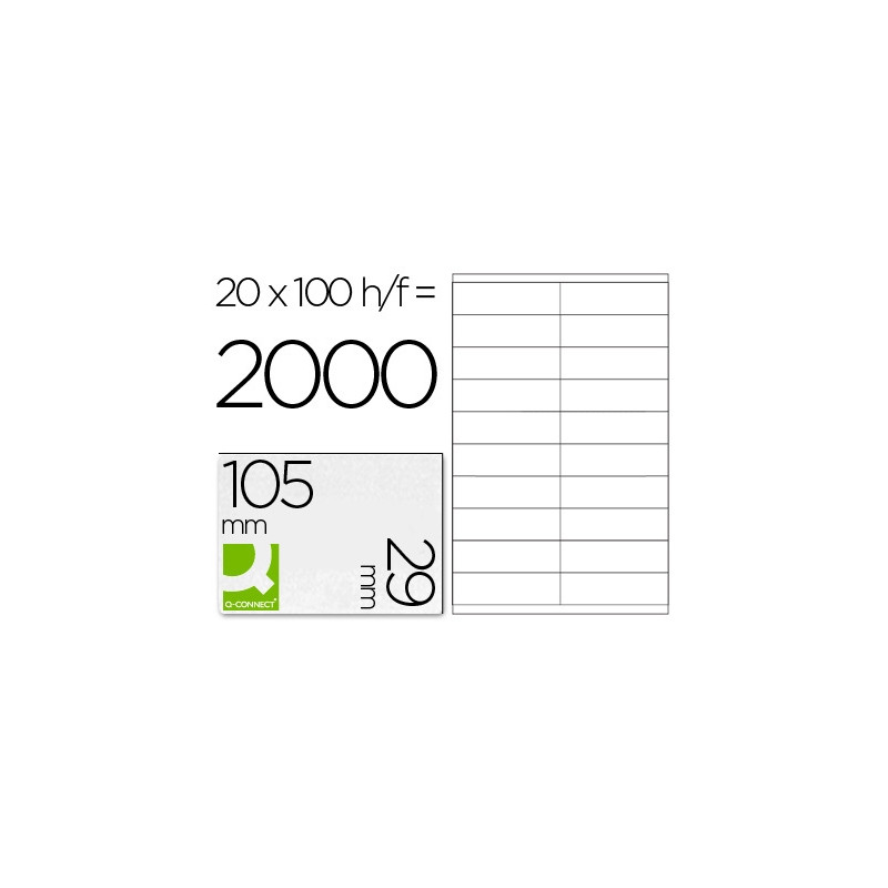 ETIQUETA ADHESIVA Q-CONNECT KF26093 TAMAÑO 105X29 MM FOTOCOPIADORA LASER INK-JET CAJA 100 H DIN A4 E