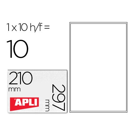 ETIQUETAS ADHESIVAS APLI TRANSPARENTES POLIESTER PARA IMPRESORA INK-JET 210X297 MM PRESENTADAS EN CA ETIQUETAS ADHESIVAS APLI TRANSPARENTES POLIESTER PARA IMPRESORA INK-JET 210X297 MM PRESENTADAS EN CA