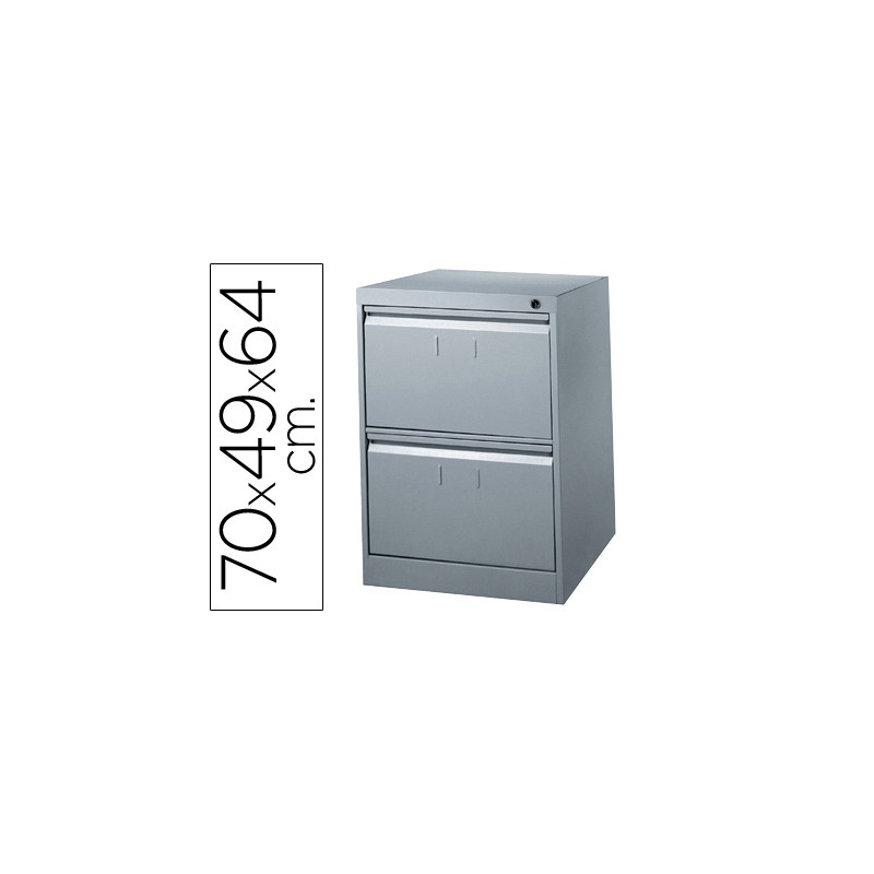 FICHERO CAJONES DE SUELO METALICO DE 2 CAJONES 70CM ALTO,64CM PROF,49CM ANCHOCOLOR GRIS N.1375