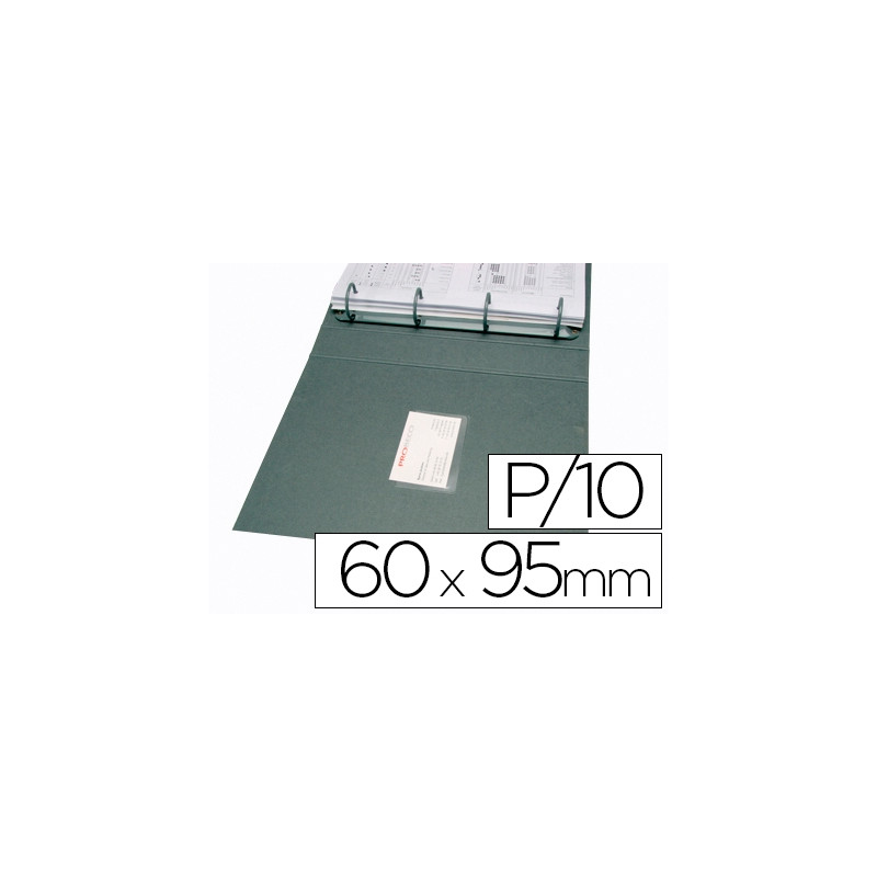 FUNDA AUTOADHESIVA Q-CONNECT PARA TARJETAS DE VISITA 60X95MM PACK DE 10 UNIDADES