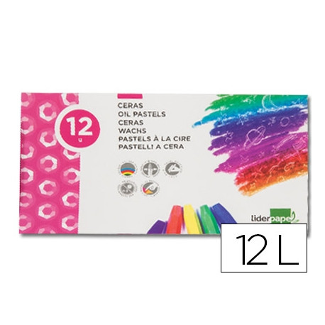 LAPICES CERA SEMI BLANDA LIDER PAPEL CAJA DE 12 UNIDADES COLORES SURTIDOS