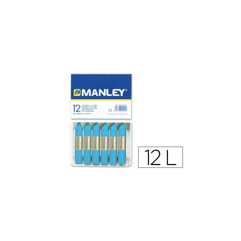 LAPICES CERA MANLEY UNICOLOR AZUL CELESTE N.17 CAJA DE 12 UNIDADES