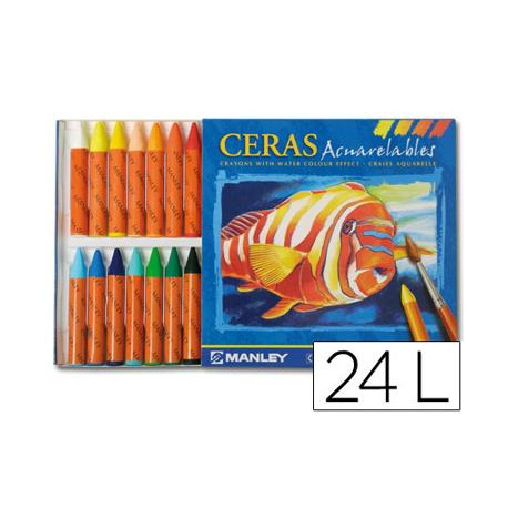 LAPICES CERA MANLEY ACUARELABLE CAJA DE 24 UNIDADES COLORES SURTIDOS LAPICES CERA MANLEY ACUARELABLE CAJA DE 24 UNIDADES COLORES SURTIDOS