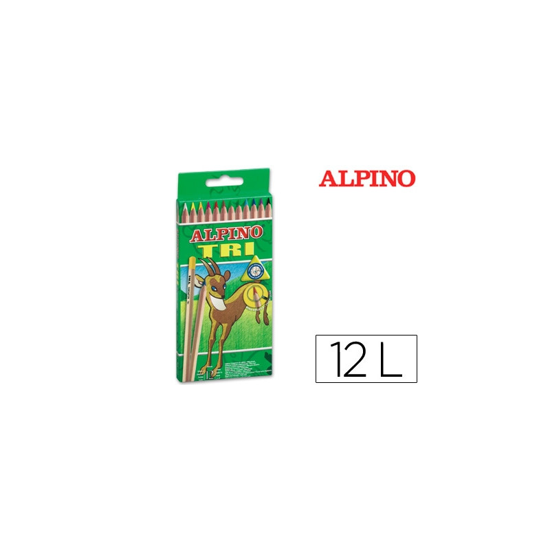 LAPICES DE COLORES ALPINO TRI ESTUCHE DE 12 COLORES SURTIDOS