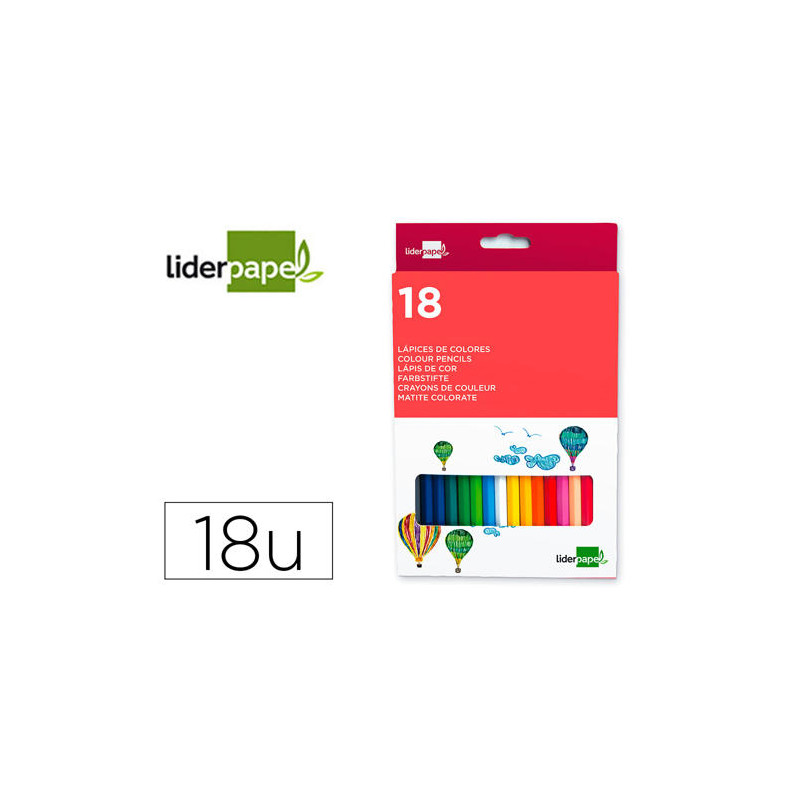 LAPICES DE COLORES LIDERPAPEL CAJA DE 18 UNIDADES COLORES SURTIDOS