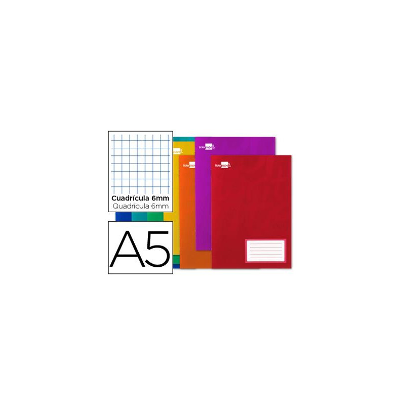 LIBRETA LIDERPAPEL WRITE A5 16 HOJAS 60G/M2CUADRO 6MM CON MARGEN