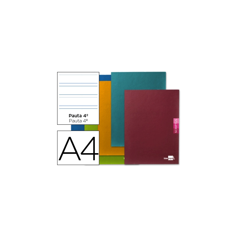LIBRETA LIDERPAPEL SCRIPTUS A4 48 HOJAS 90G/M2 PAUTA 4ª 3.5MM CON MARGEN 