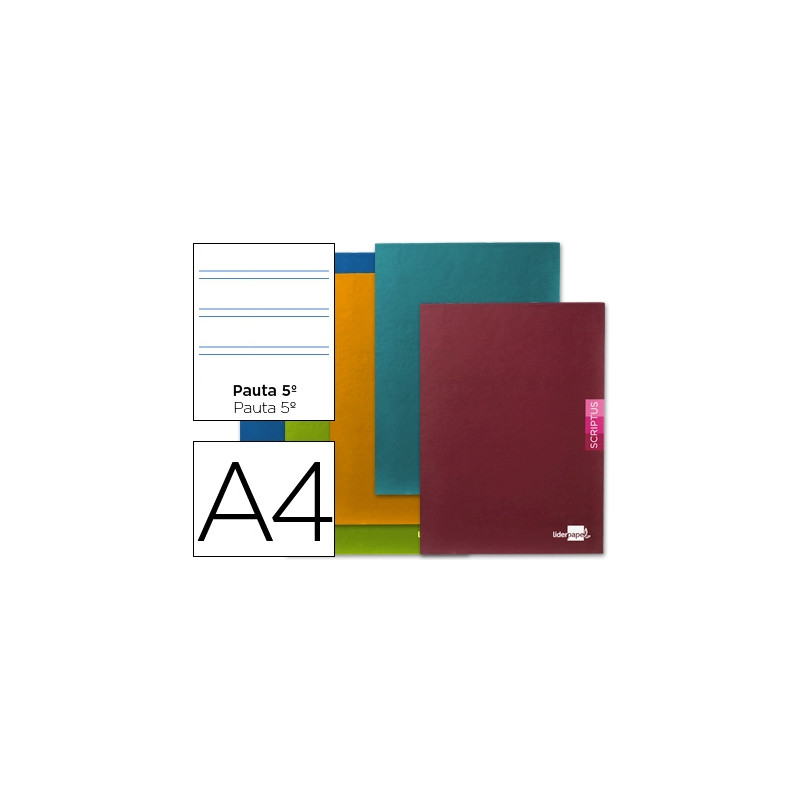 LIBRETA LIDERPAPEL SCRIPTUS A4 48 HOJAS 90G/M2 PAUTA 5ª 2.5MM CON MARGEN