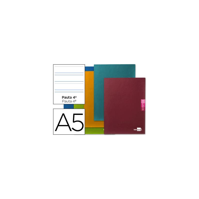 LIBRETA LIDERPAPEL SCRIPTUS A5 PLUS 48 HOJAS 90G/M2 PAUTA 4ª3.5 MM. CON MARGEN