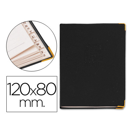 LISTIN TELEFONICO Q-CONNECT TAPA FLEXIBLE CON CANTONERA DORADA 120X80 MM