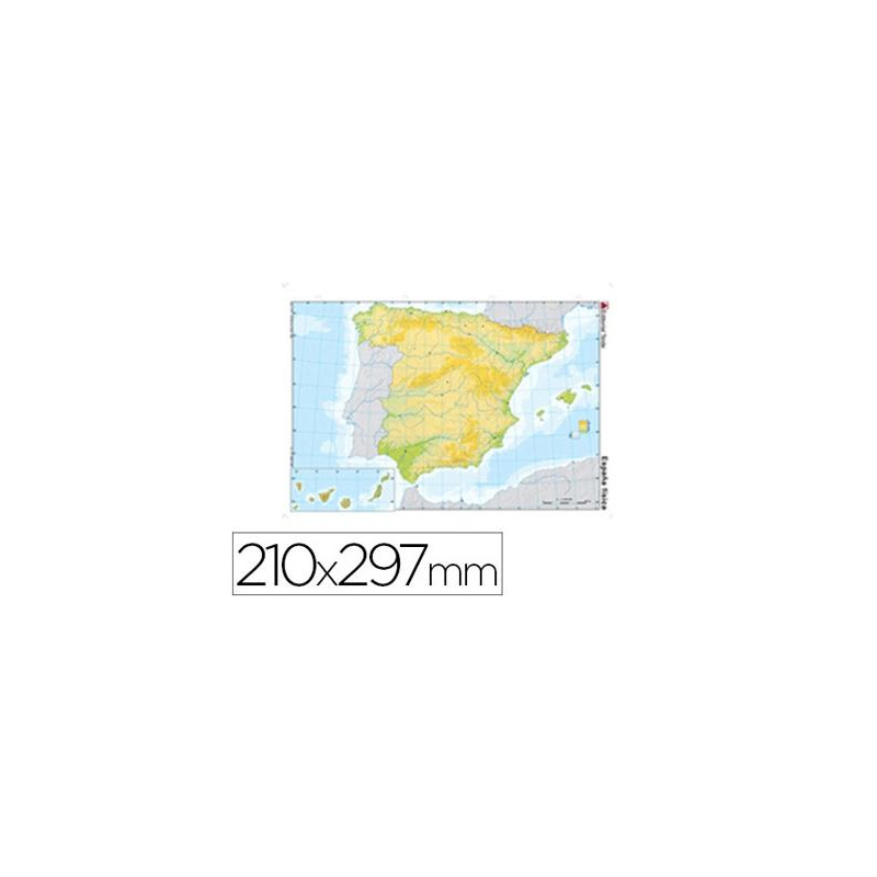 MAPA MUDO COLOR DIN A4 ESPAÐA FISICO