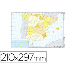 MAPA MUDO COLOR DIN A4 ESPAÐA POLITICO