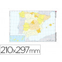 MAPA MUDO COLOR DIN A4 ESPAÐA POLITICO
