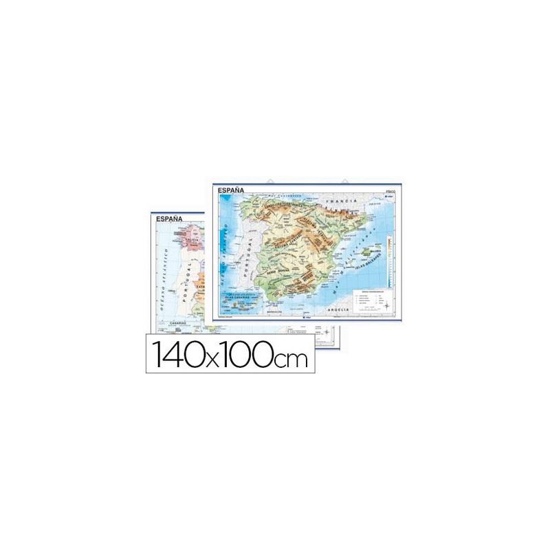 MAPA MURAL ESPAÑA FISICO/POLITICO 140X100 CM