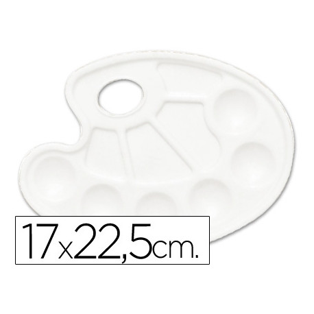 PALETA PLASTICO LIDERCOLOR OVALADA 10 HUECOS DIESTROS TAMAÐO 17X22,5CM PALETA PLASTICO LIDERCOLOR OVALADA 10 HUECOS DIESTROS TAMAÐO 17X22,5CM
