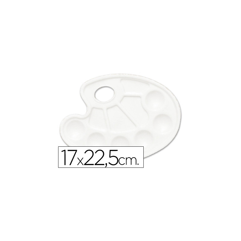 PALETA PLASTICO LIDERCOLOR OVALADA 10 HUECOS DIESTROS TAMAÐO 17X22,5CM