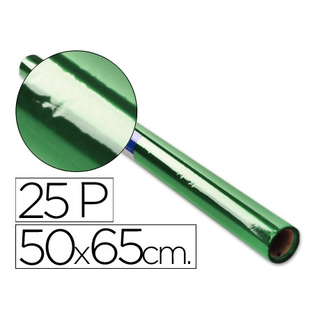 PAPEL CELOFAN ROLLO TREPADO VERDE 25 HOJAS DE 50X65 CM PAPEL CELOFAN ROLLO TREPADO VERDE 25 HOJAS DE 50X65 CM