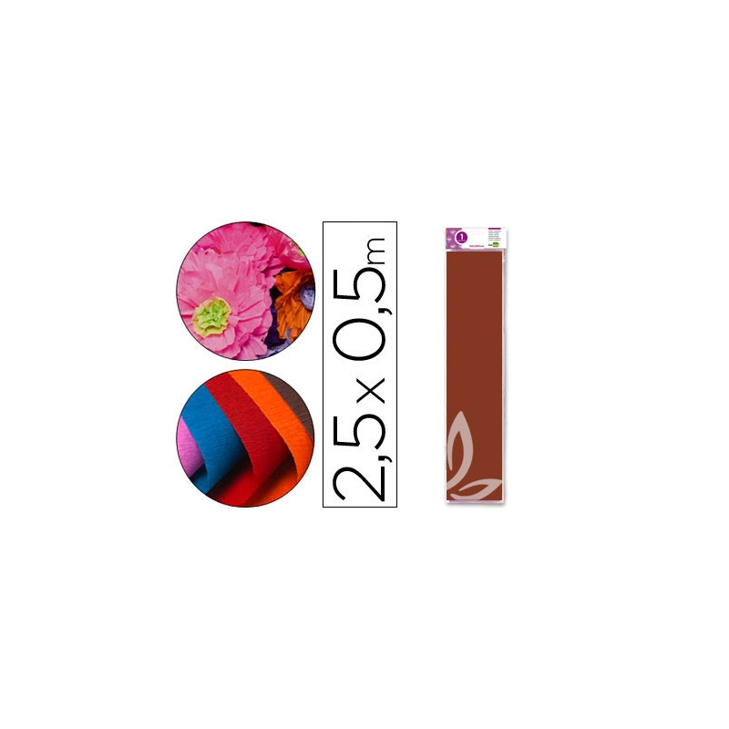 PAPEL CRESPON LIDERPAPEL 50 CM X 2.5M 34G/M2 MARRON