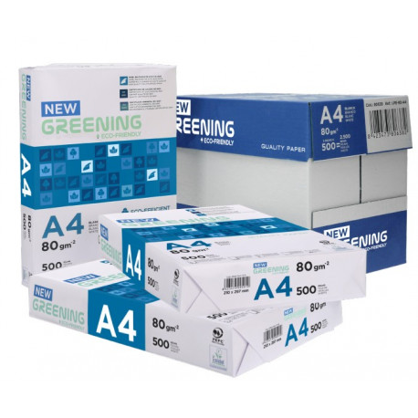 PAPEL FOTOCOPIADORA GREENING DIN A4 80 GRAMOS PAQUETE DE 500 HOJAS PAPEL FOTOCOPIADORA GREENING DIN A4 80 GRAMOS PAQUETE DE 500 HOJAS