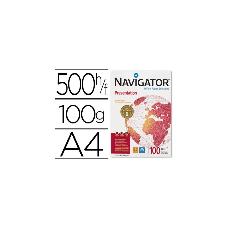 PAPEL FOTOCOPIADORA NAVIGATOR DIN A4 100 GRAMOS PAPEL MULTIUSO INK-JET Y LASER PAQUETE DE 500 HOJAS