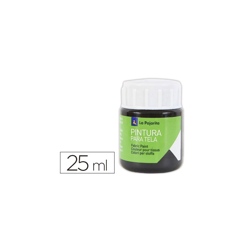 PINTURA PARA TELA LA PAJARITA NEGRO 25 ML