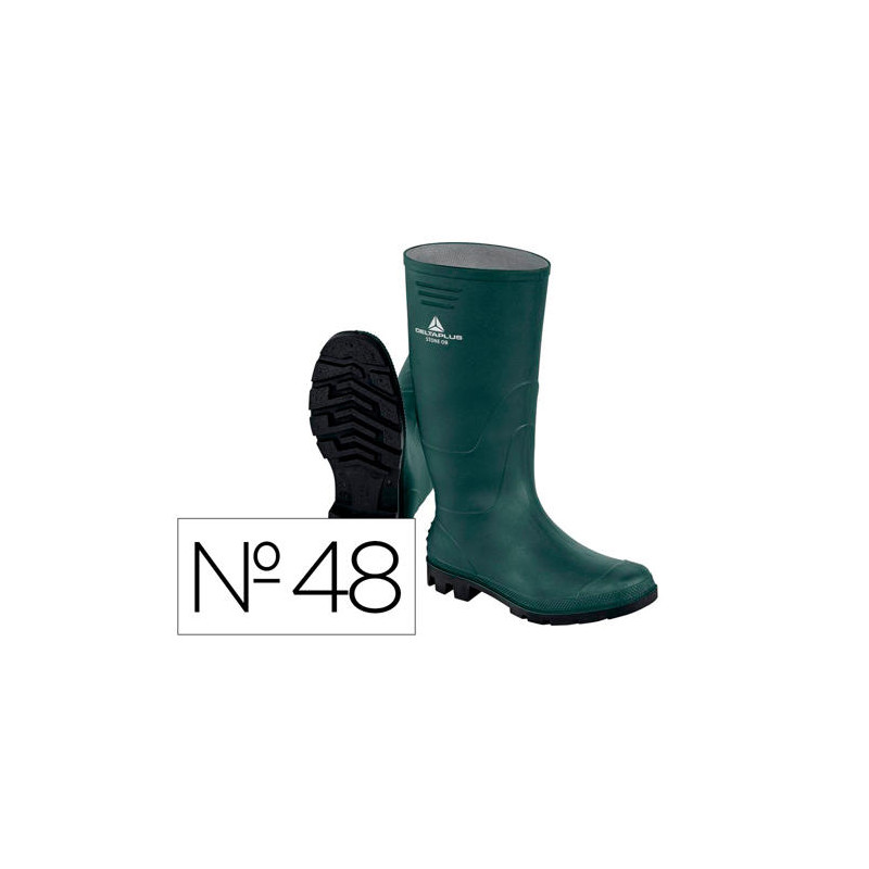 BOTAS DELTAPLUS DE SEGURIDAD STONE PVC VERDE SUELA DE TACOS TALLA 48