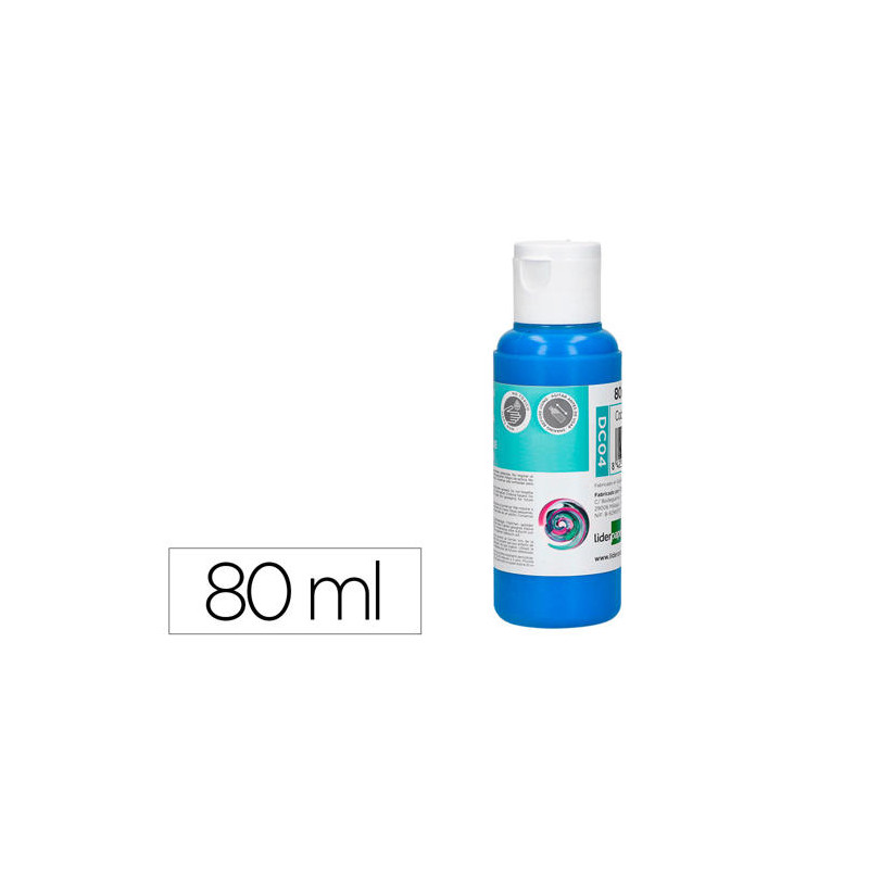 PINTURA ACRILICA LIDERPAPEL BOTE DE 80 ML CIAN